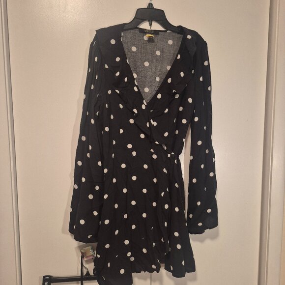 Forever 21 Polka Dot Wrap Around Dress - Picture 1 of 7
